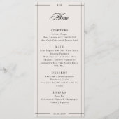 Minimale moderne rand elegante trouwmenu menu (Voorkant)