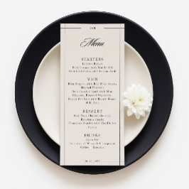 Minimale moderne rand elegante trouwmenu menu
