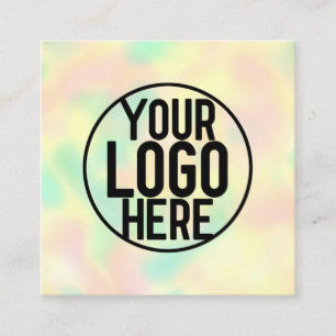 Minimale moderne regenboogholograafsalon vierkante visitekaartje