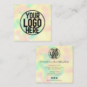 Minimale moderne regenboogholograafsalon vierkante visitekaartje (Voorkant / Achterkant)