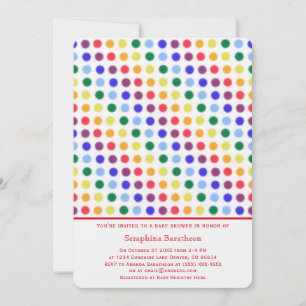Minimale moderne regenboogpoliodots Baby shower Kaart