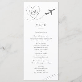 Minimale moderne reisthema bestemming bruiloft menu