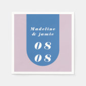 Minimale Moderne Retro Arch Blauw & Paarse Vette D Servet (Voorkant)