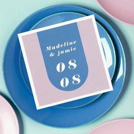 Minimale Moderne Retro Arch Blauw & Paarse Vette D Servet