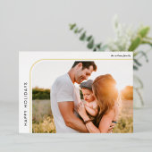 Minimale moderne retro fotolijst  folie feestdagenkaart (Staand Voorkant)