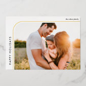 Minimale moderne retro frame foto   folie feestdagenkaart (Voorkant)