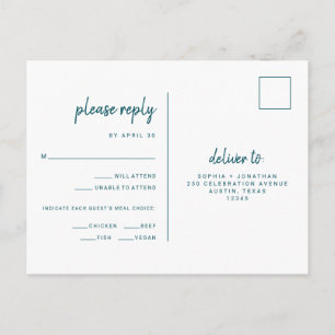 Minimale moderne ritssluiting kiezen RSVP Briefkaart