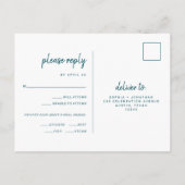 Minimale moderne ritssluiting kiezen RSVP Briefkaart (Achterkant)