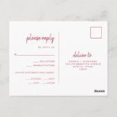 Minimale moderne ritssluiting kiezen RSVP Briefkaart (Achterkant)