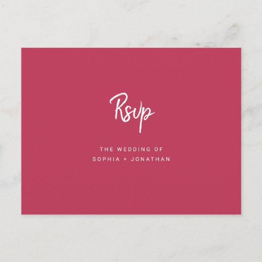Minimale moderne ritssluiting kiezen RSVP Briefkaart (Voorkant)