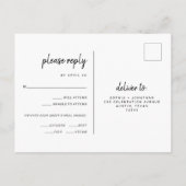 Minimale moderne ritssluiting kiezen RSVP Briefkaart (Achterkant)