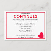 Minimale moderne rode hart na partij informatiekaartje (Voorkant)