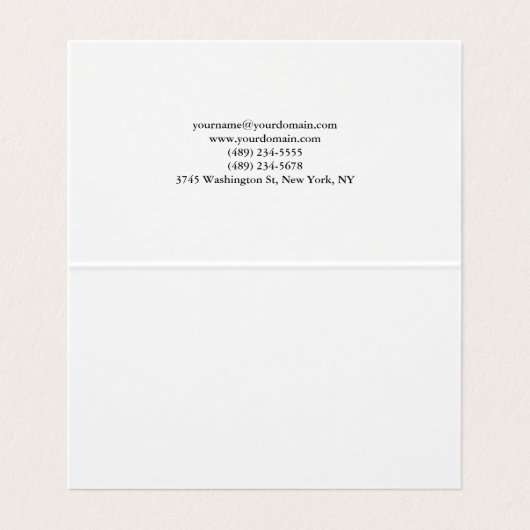 Minimale moderne rode witte monogram visitekaartje (Binnenkant ongevouwen)