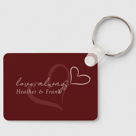 Minimale Moderne Romantische Chic Liefde Altijd Va Sleutelhanger (Voorkant)