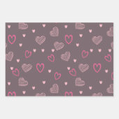 Minimale moderne romantische Doddle Heart Pattern Inpakpapier Vel (Voorkant)
