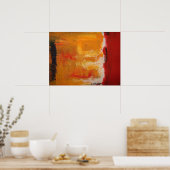 Minimale moderne, roodgeel Abstract Poster afdrukk (Keuken)