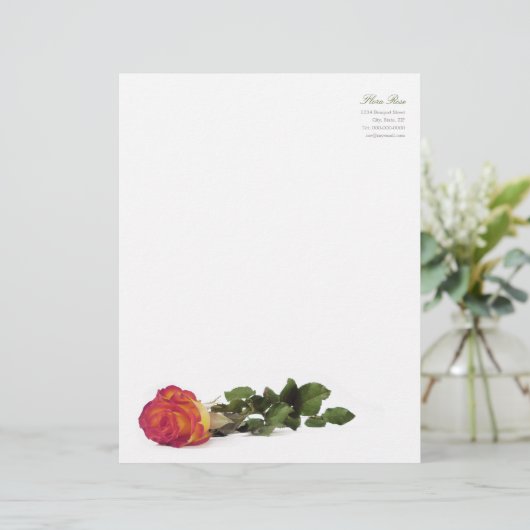 Minimale moderne roodgeel roodroze briefhoofd (Staand voorkant)