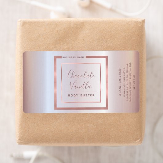 Minimale moderne roos gouden lijsten folie met typ etiket (Insitu)