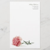 Minimale moderne roze anjer briefpapier (Voorkant)