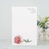 Minimale moderne roze anjer briefpapier (Staand voorkant)