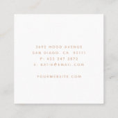 Minimale moderne roze bleke pleister vierkante visitekaartje (Achterkant)