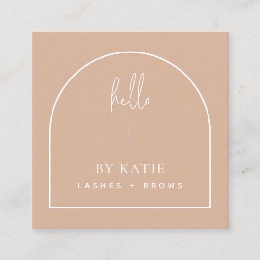 Minimale moderne roze bleke pleister vierkante visitekaartje (Voorkant)