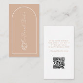 Minimale moderne roze blush Arch Florist QR-code Visitekaartje (Voorkant / Achterkant)