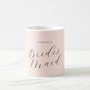 Minimale moderne, roze bruidsbruidmachine koffiemok