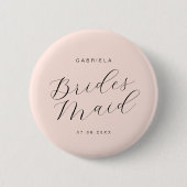 Minimale moderne, roze bruidsbruidmachine ronde button 5,7 cm (Voorkant)