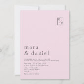 Minimale moderne roze bruiloft uitnodiging (Voorkant)