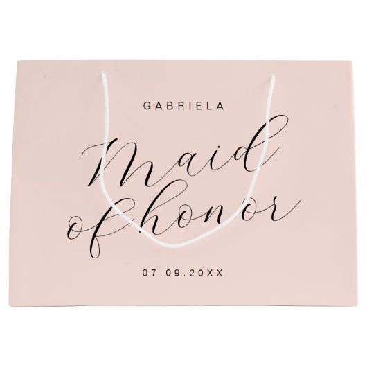 Minimale moderne roze dienstmeisje groot cadeauzakje (Voorkant)