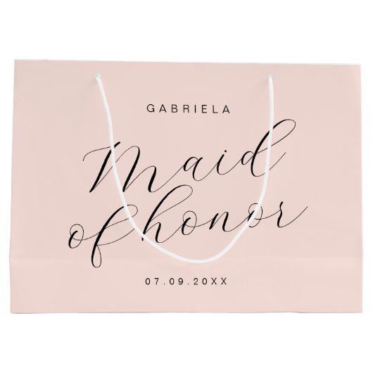 Minimale moderne roze dienstmeisje groot cadeauzakje (Achterkant)