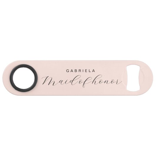 Minimale moderne roze dienstmeisje speed flessenopener (Voorkant (Horizontaal))