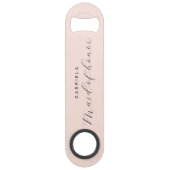 Minimale moderne roze dienstmeisje speed flessenopener (Achterkant)