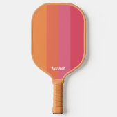 Minimale moderne roze en Oranje strepen op maat Pickleball Paddle (Achterkant)