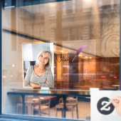 Minimale moderne, roze en witte, mobiele foto raamsticker (Cafe Raam)