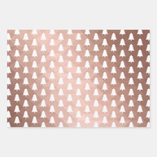 Minimale moderne roze goudstrepen xmas boom  inpakpapier vel (Voorkant 3)