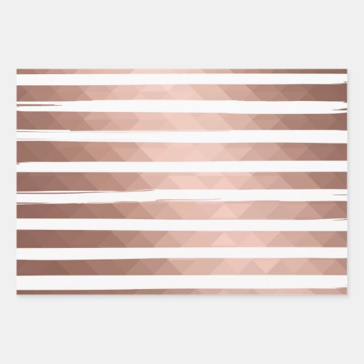 Minimale moderne roze goudstrepen xmas boom  inpakpapier vel (Voorkant)