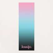 Minimale moderne roze hemelblauw en zwarte verloop yogamat (Voorkant)