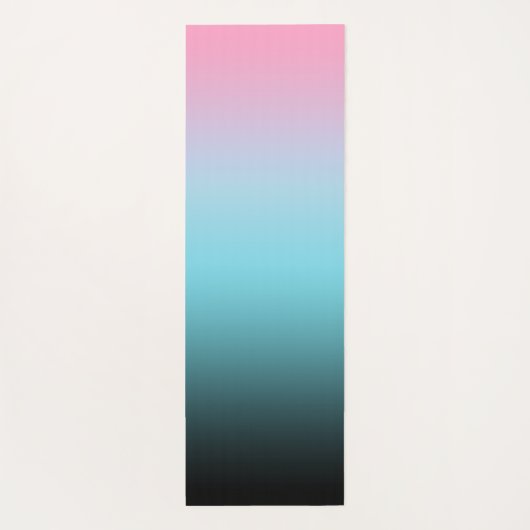 Minimale moderne roze hemelblauw en zwarte verloop yogamat (Achterkant)