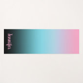 Minimale moderne roze hemelblauw en zwarte verloop yogamat (Voorkant (horizontaal))