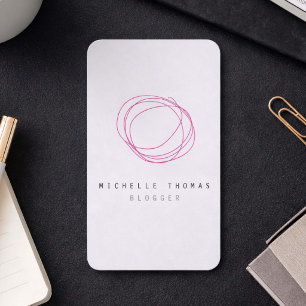 Minimale Moderne Roze Krabbel Logo Contentmaker Visitekaartje