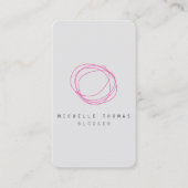 Minimale Moderne Roze Krabbel Logo Contentmaker Visitekaartje (Voorkant)