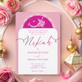 Minimale Moderne Roze Magenta Mandala Islamitische Kaart