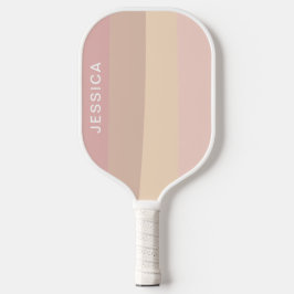 Minimale moderne roze neutrofielenstrepen pickleball paddle