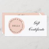 Minimale Moderne Roze Salon Spa Cadeaubon (Voorkant / Achterkant)