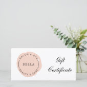 Minimale Moderne Roze Salon Spa Cadeaubon (Staand voorkant)