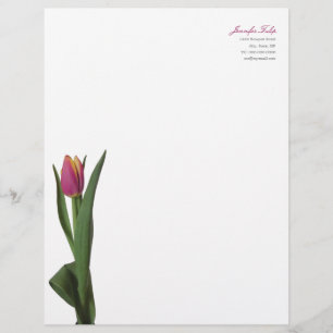 Minimale moderne roze tulp persoonlijke briefhoofd