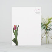 Minimale moderne roze tulp persoonlijke briefhoofd (Staand voorkant)