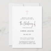 Minimale moderne roze waterverf Schrift Doop Kaart (Voorkant)